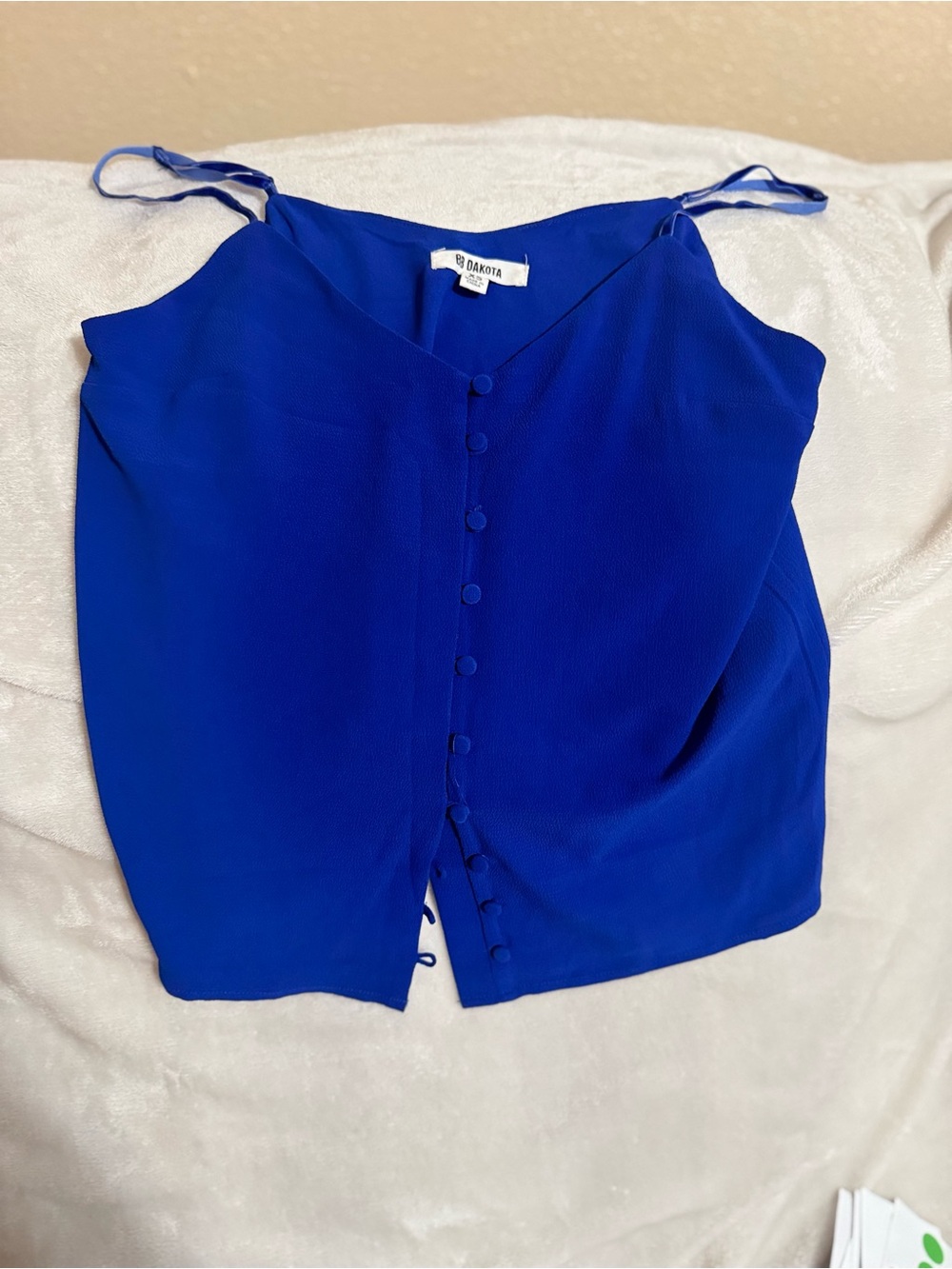 BB Dakota Cobalt Button-Front Spaghetti Strap Cami